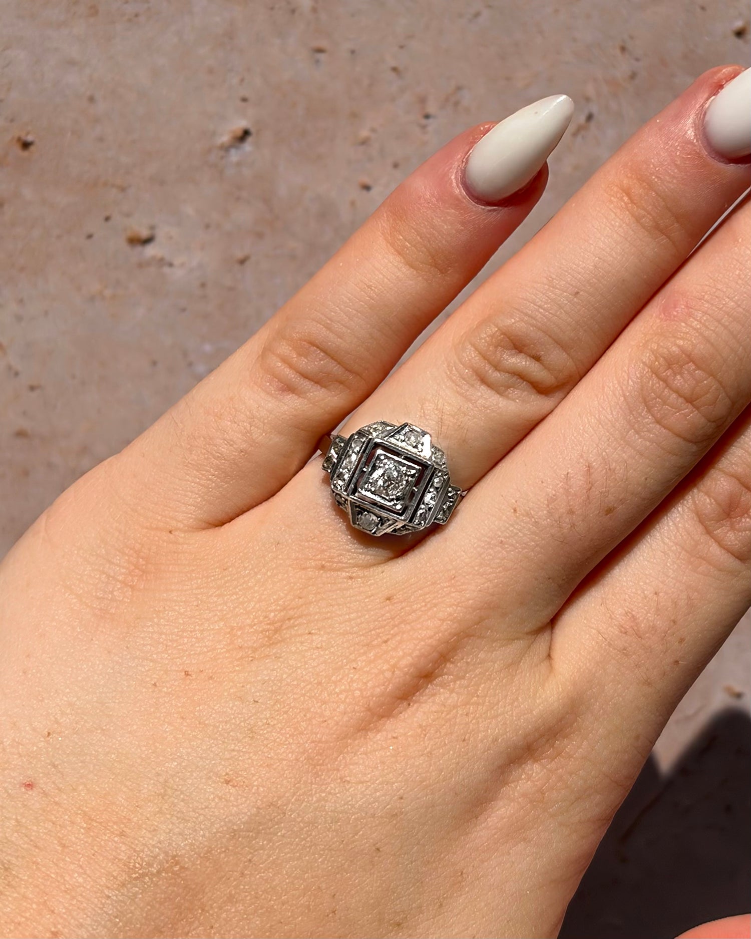 Bague Art-Déco Diamants 0.35 carat "Ninon"