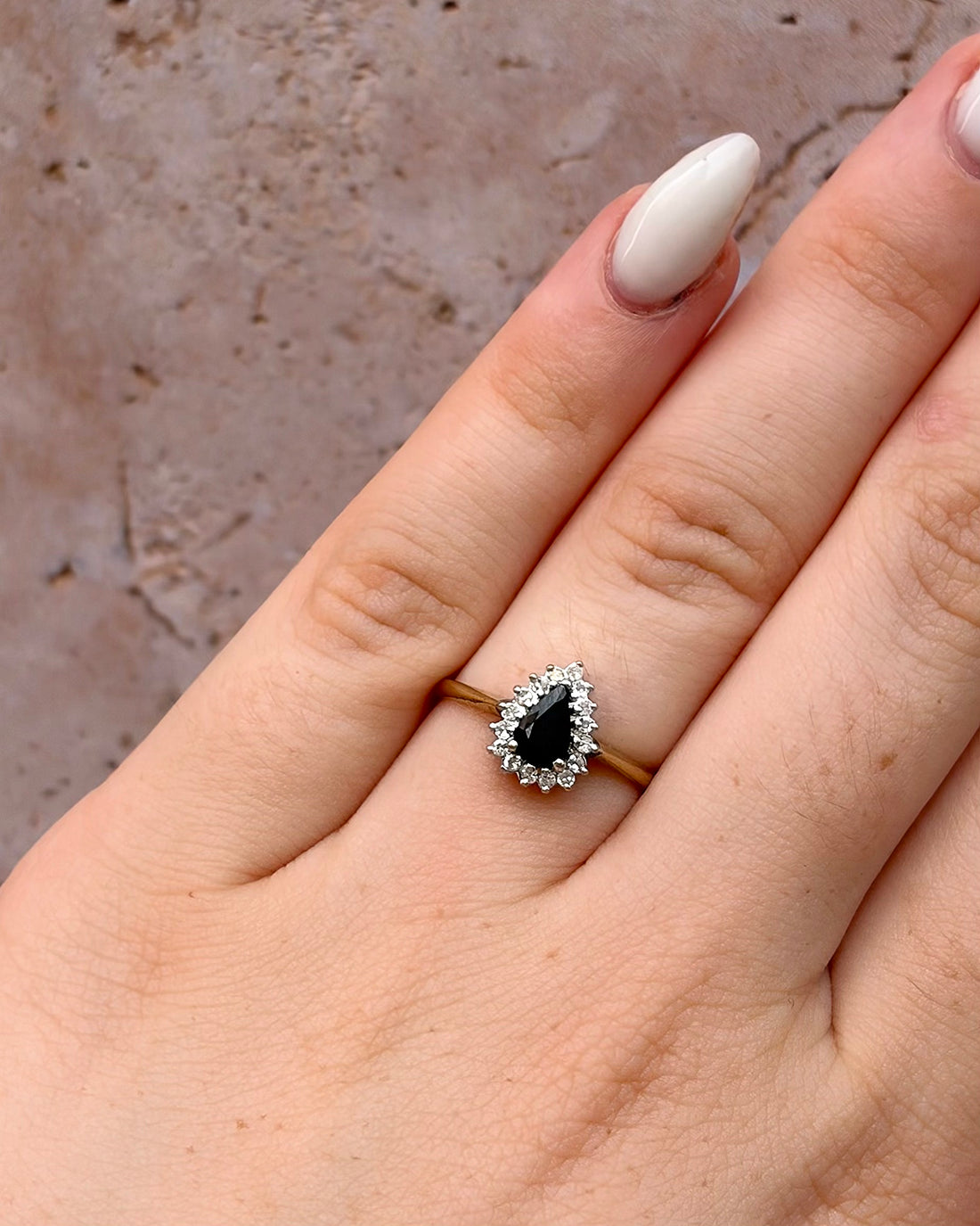 Bague Marguerite Saphir 0.45 carat &amp; Diamants "Manon"
