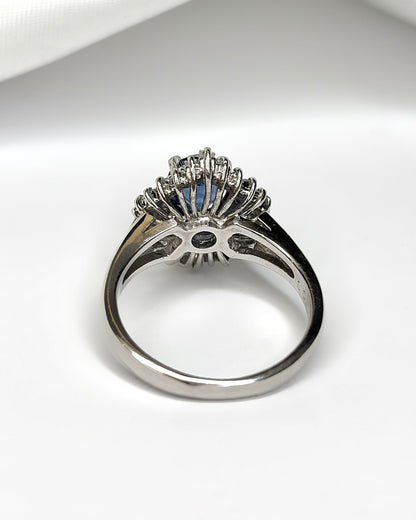 Bague Marguerite Saphir 0.85 carat &amp; Diamants 0.45 carat "Fanny"