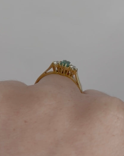 Bague Trilogie Émeraude &amp; Diamants "Maysa"