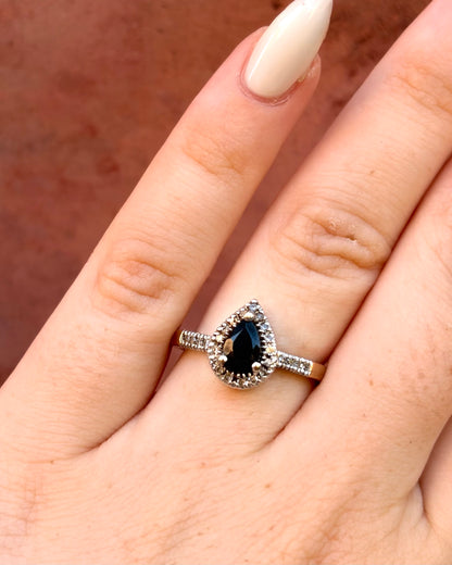 Bague Marguerite Saphir 0.90 carat &amp; Diamants 0.25 carat "Rita"