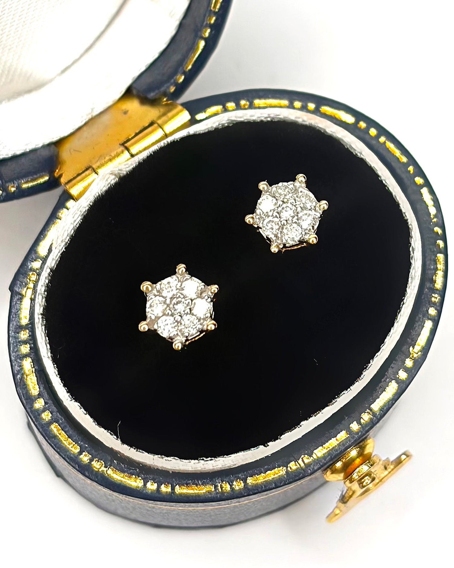 Pendientes de botón Margarita con diamantes "Soline"
