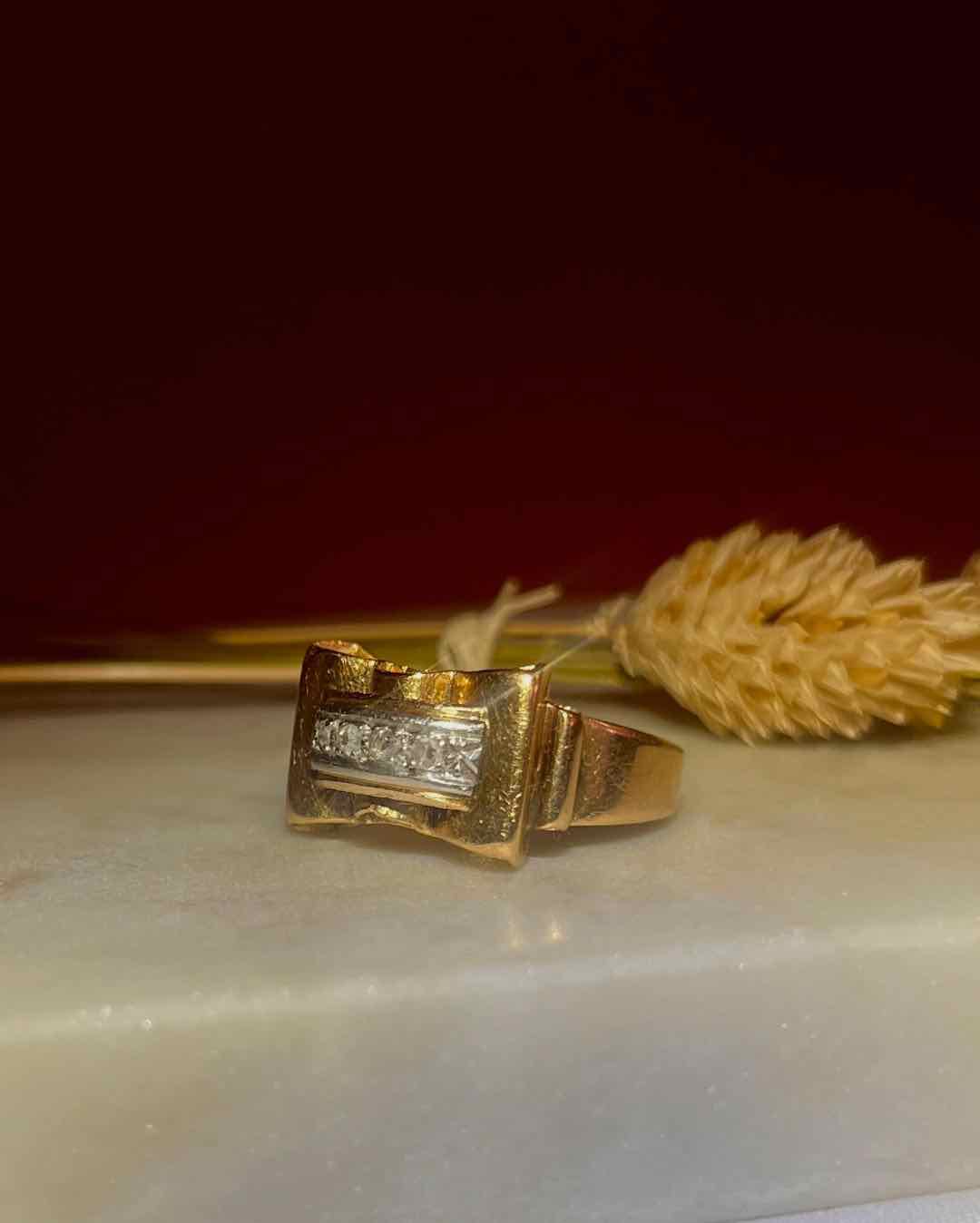 Bague Tank Diamants vintage &quot;Alicia&quot;