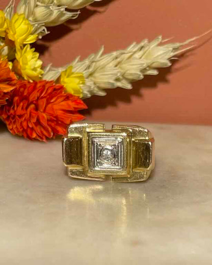 Bague Vintage Tank Diamant &quot;Isaia&quot;
