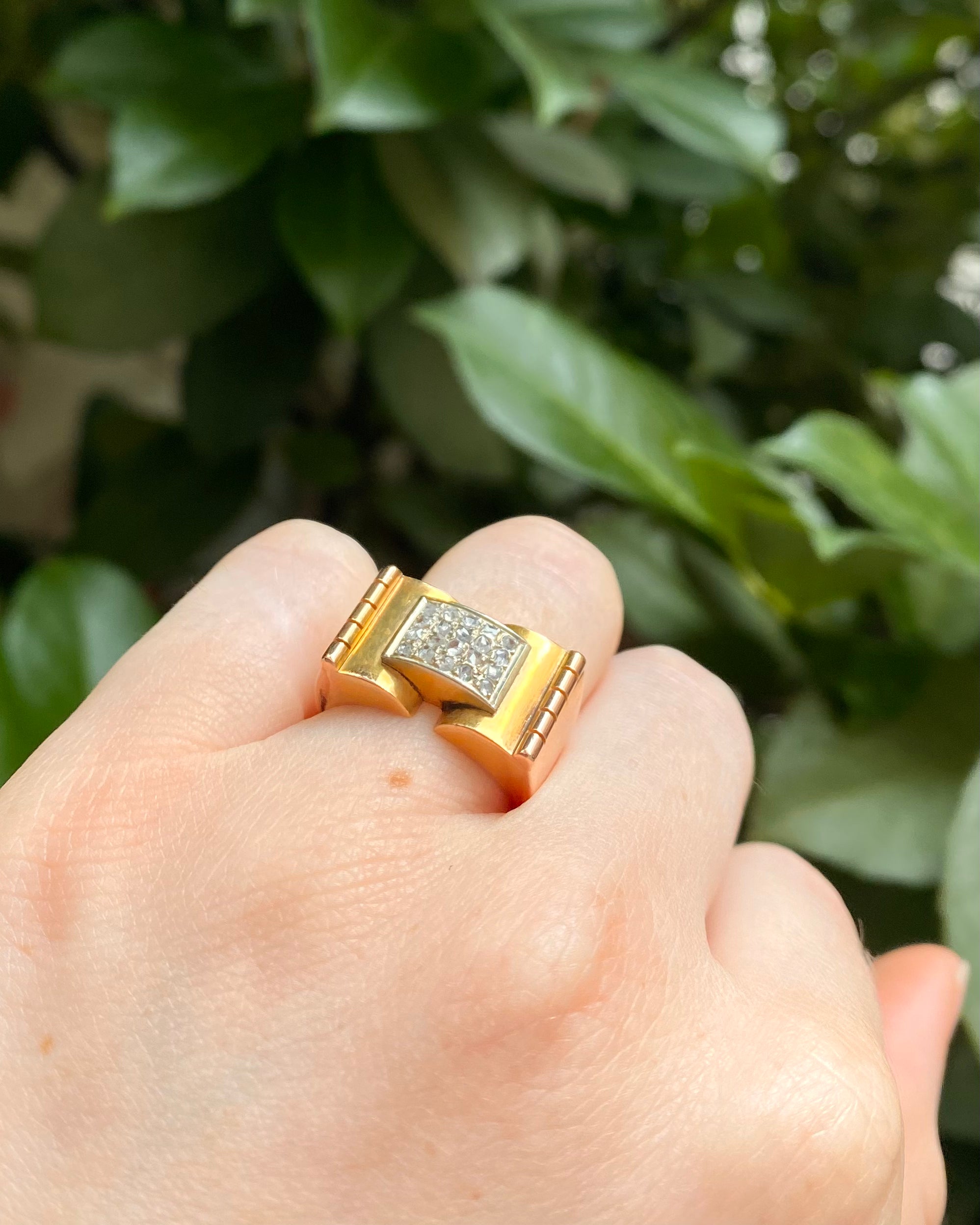 Bague Tank 20 Diamants &amp; or 6,63g "Auréa"