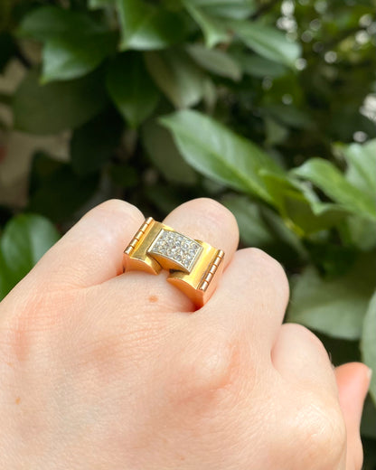 Bague Tank 20 Diamants &amp; or 6,63g &quot;Auréa&quot;