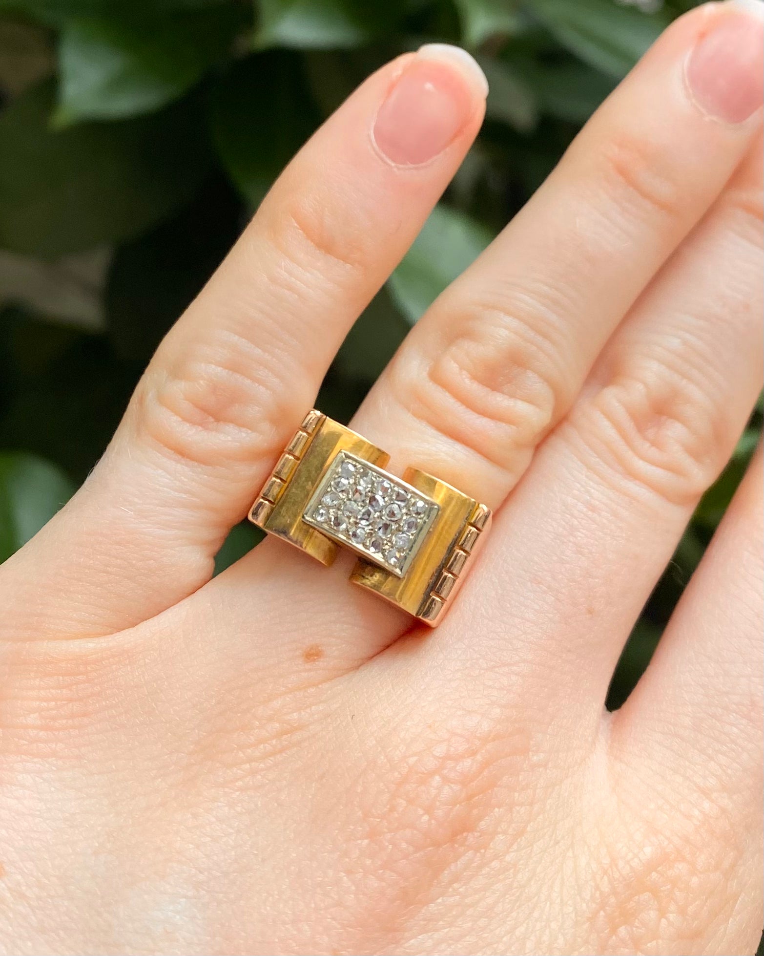 Bague Tank 20 Diamants &amp; or 6,63g "Auréa"