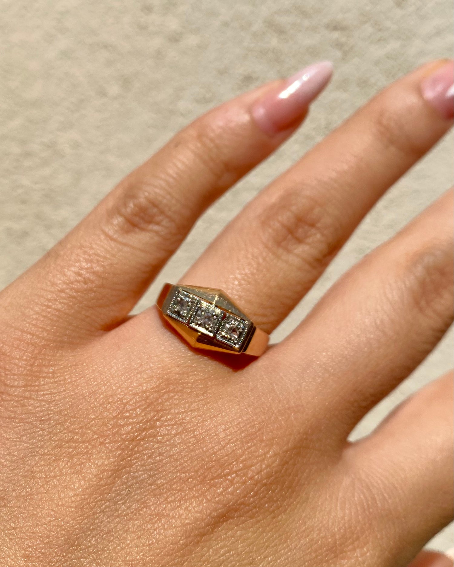 Bague Tank Art-déco Diamants &quot;Palmyre&quot;