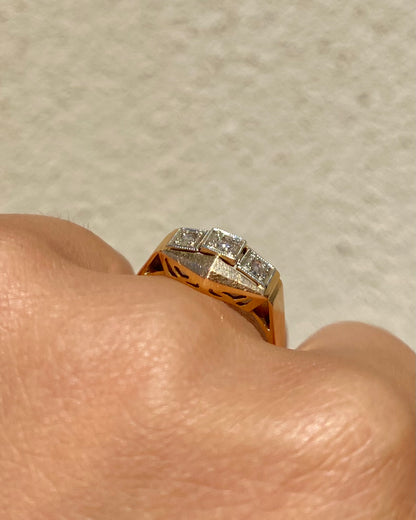Bague Tank Art-déco Diamants &quot;Palmyre&quot;
