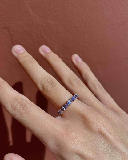 Bague rivière Tanzanites 1 carat  &quot;Roxanne&quot;
