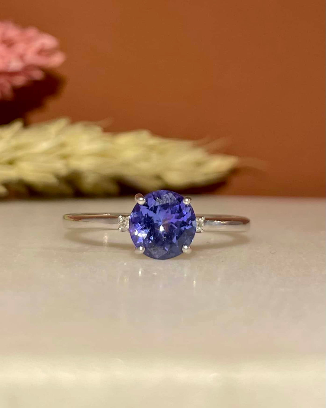 Bague Trilogie Tanzanite 1.10 carat & Diamants "Aela"