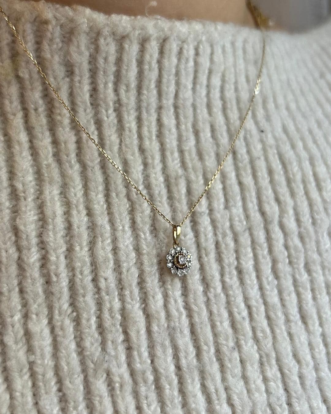 Collier Vintage Marguerite 11 Diamants &quot;Mariama&quot;