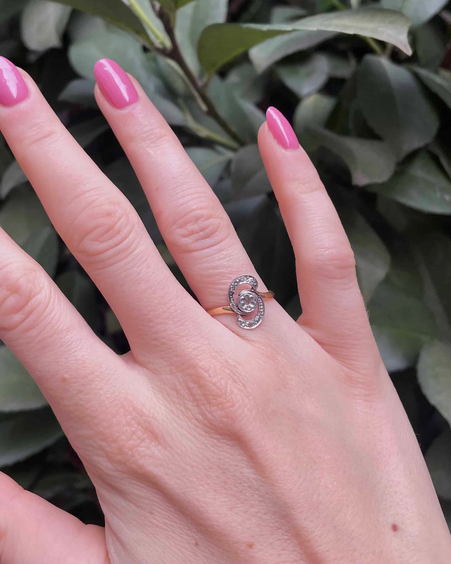 Art Nouveau Diamond Tourbillon Ring &quot;Karina&quot;