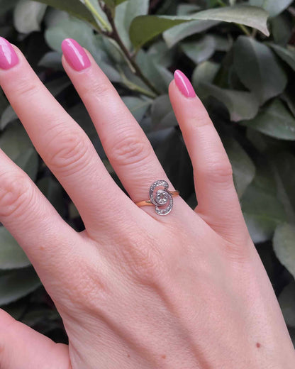 Art Nouveau Diamond Tourbillon Ring &quot;Karina&quot;