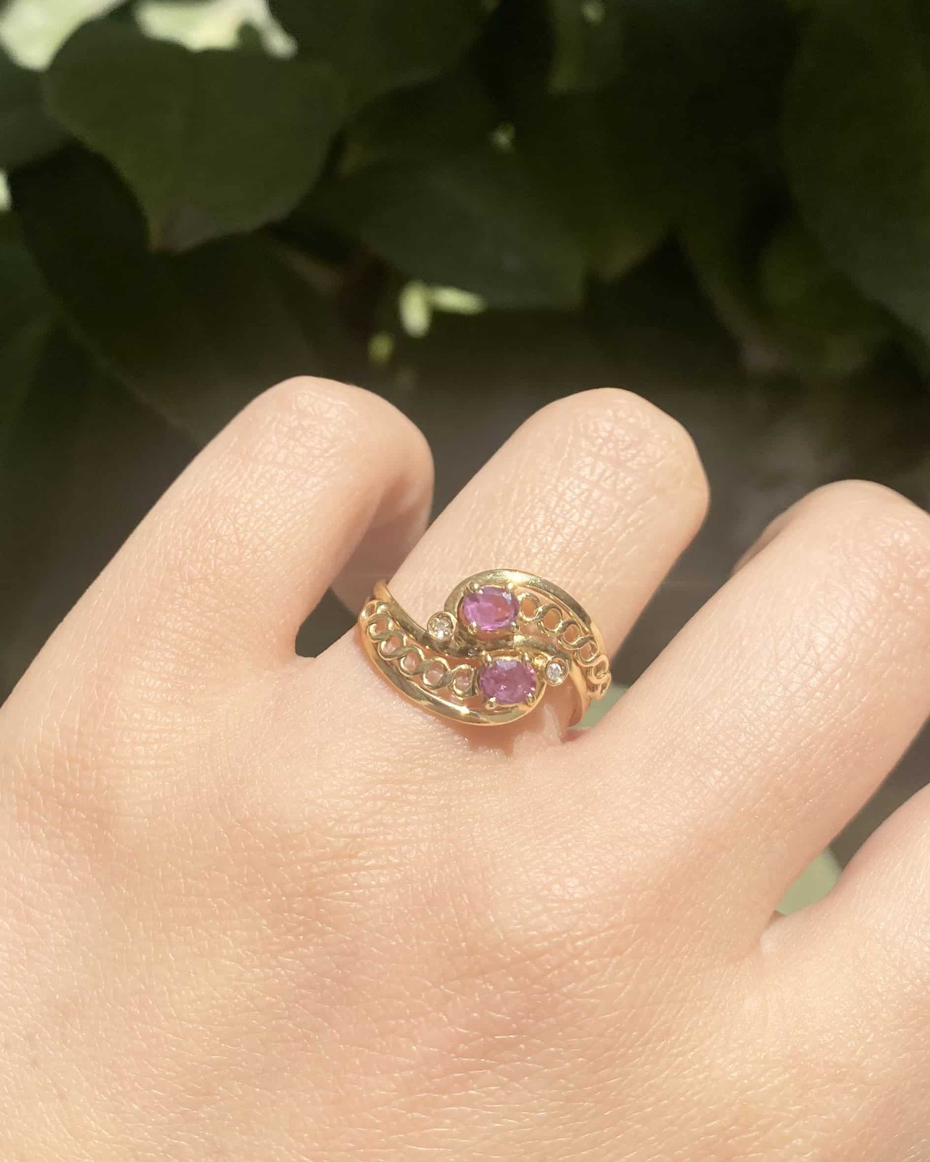 Bague Tourbillon Rubis 0.40 carat &amp; Diamants "Talitha"