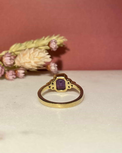 Bague Trilogie Améthyste 1.50 Carat &amp; Diamants &quot;Gabrielle&quot;