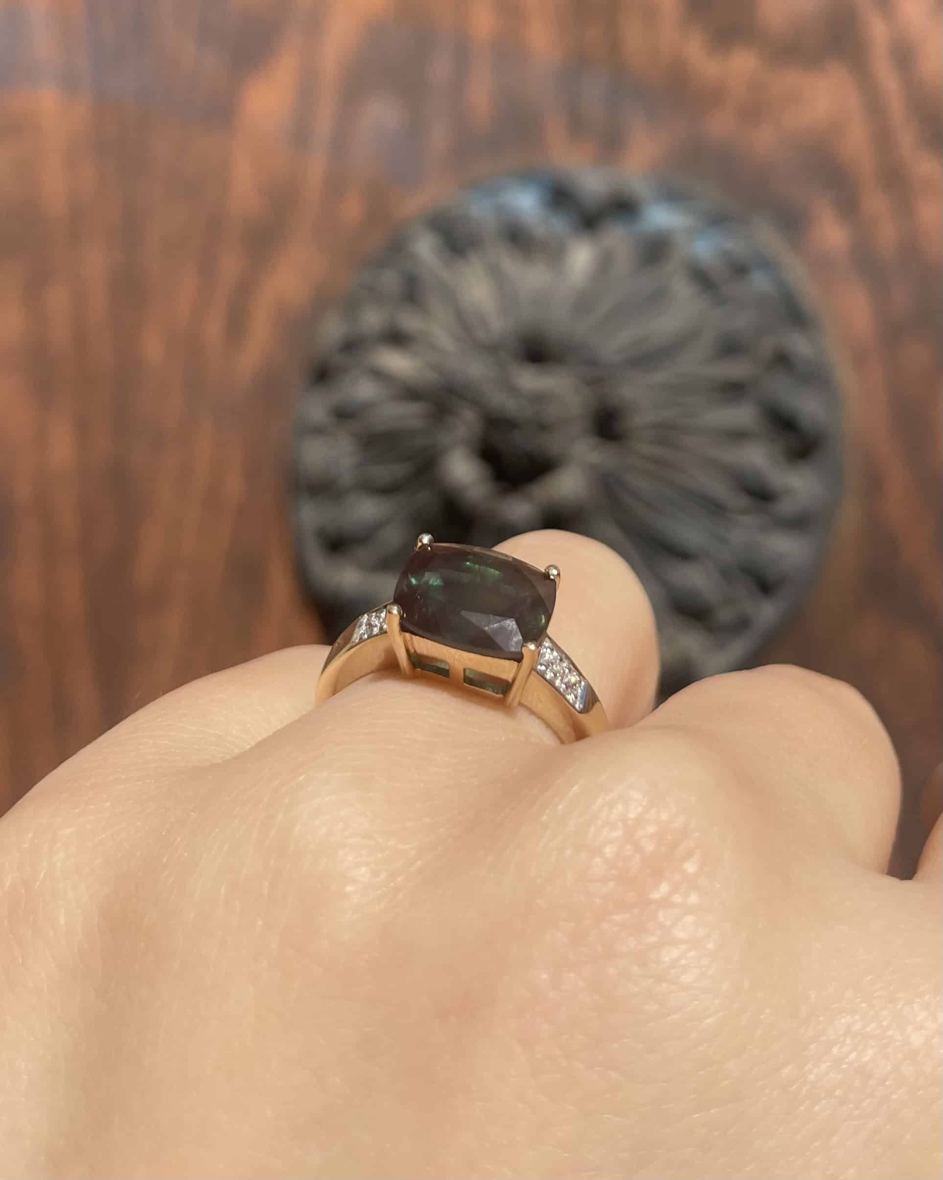 Bague Jonc Andesine 2.40 Carats &amp; Diamants &quot;Merida&quot;