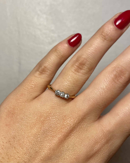 Bague vintage Trilogie Diamants &quot;Cassie&quot;