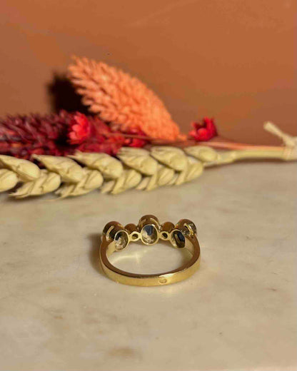 Bague vintage Trilogie Saphirs et diamants &quot;Cheryl&quot;