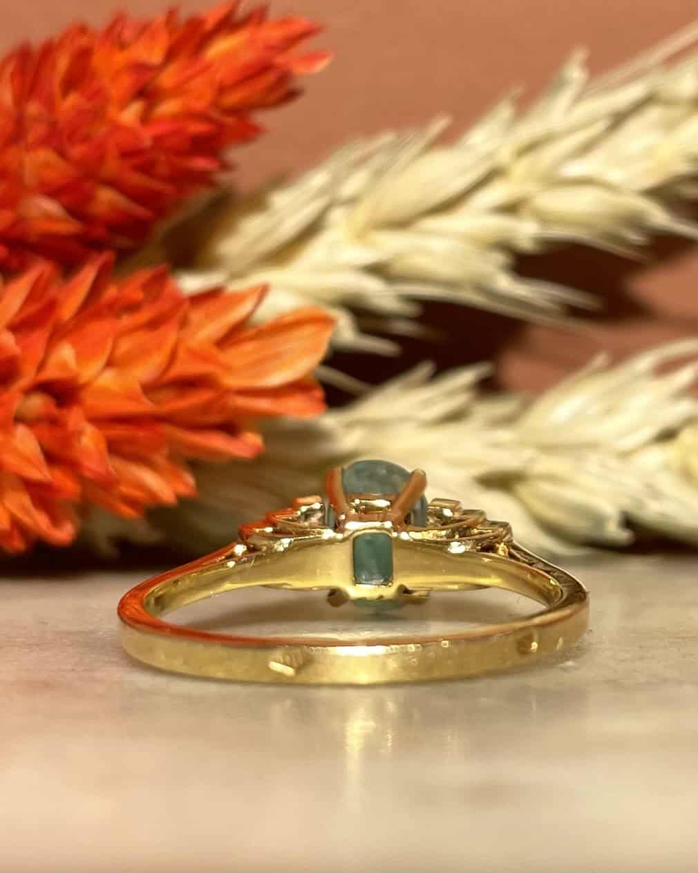 Bague Trilogie Emeraude 0.80 carat &amp; 12 Diamants "Angélique"