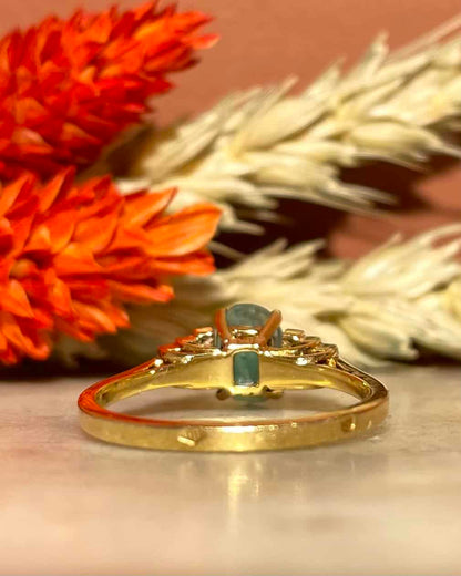 Bague Trilogie Emeraude 0.80 carat &amp; 12 Diamants &quot;Angélique&quot;