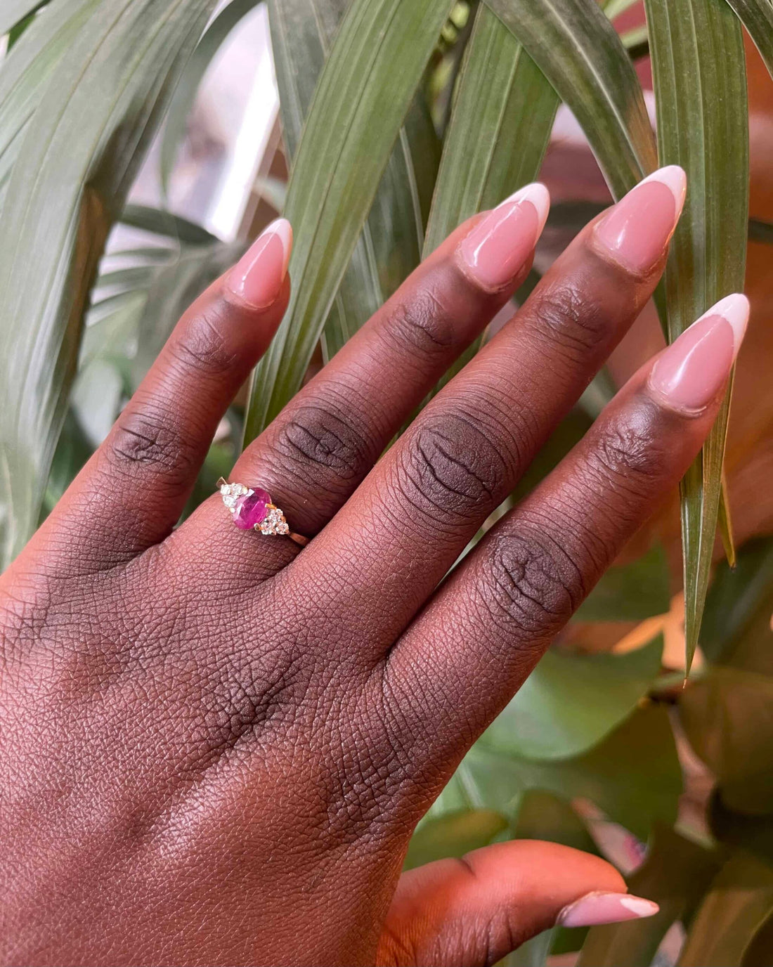 Bague Trilogie Rubis 0.65 carat &amp; Diamants &quot;Kiara&quot;