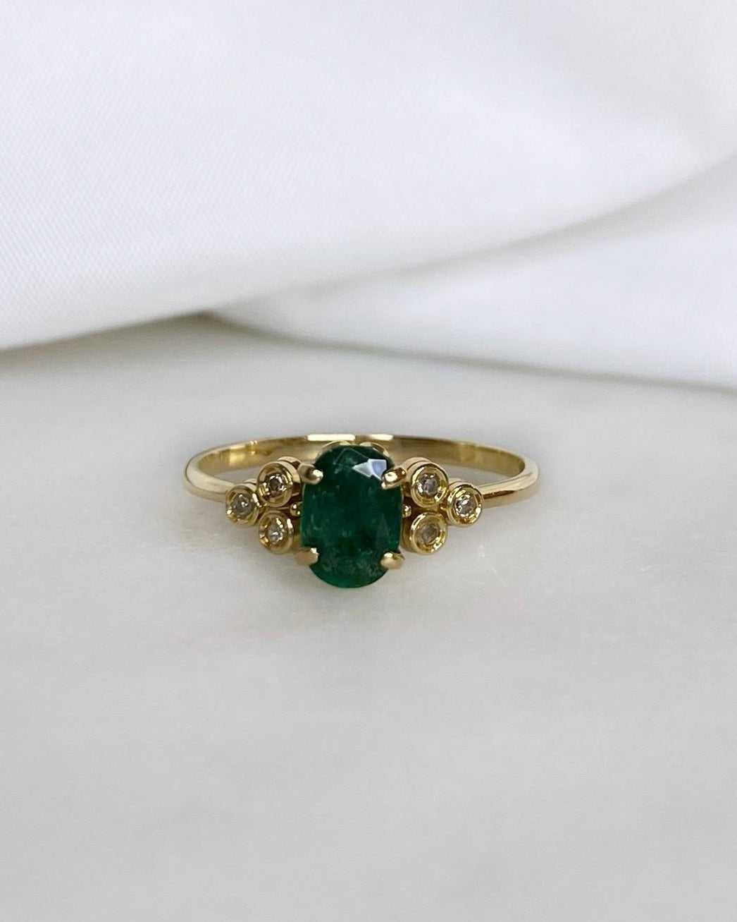 Trilogie Emeraude 1 carat &amp; Diamants &quot;Miry&quot; - Elliade Paris