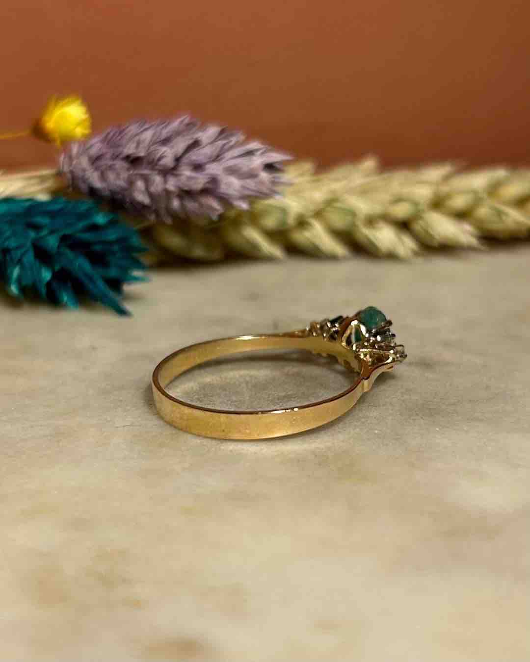 Bague Trilogie Emeraude &amp; Diamants "Celia"