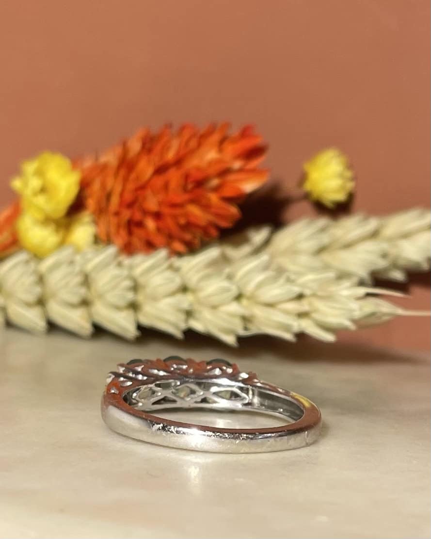 Bague Jonc Trilogie Émeraudes &amp; Diamants "Maé"