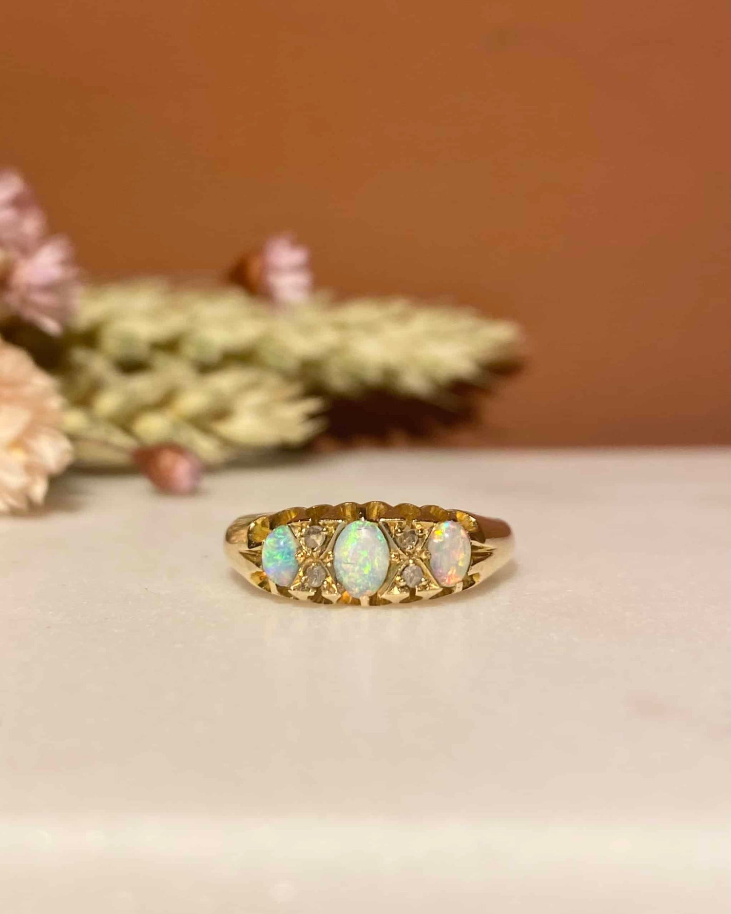 Bague Trilogie Opales &amp; Diamants &quot;Brianna&quot;