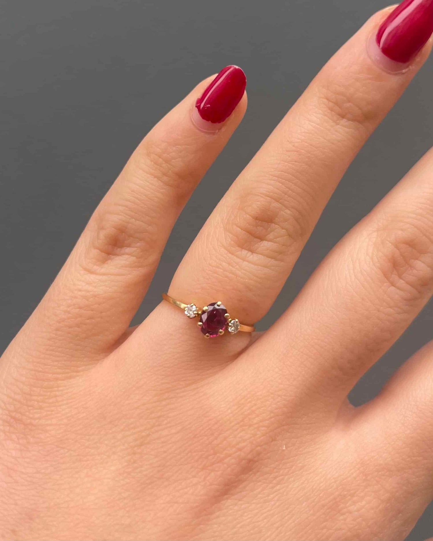 Bague Trilogie Rubis 0.50 Carat &amp; Diamants &quot;Clara&quot;
