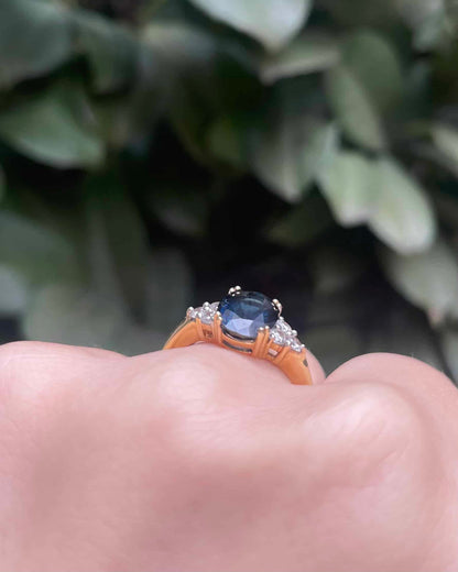 Bague Trilogie Saphir 2.40 carats &amp; 6 Diamants &quot;Margaret&quot;