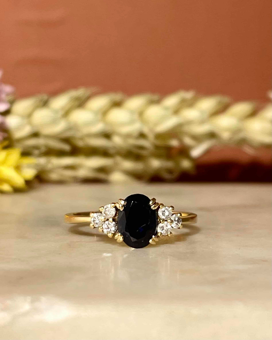 Bague Trilogie Saphir 1 carat &amp; Diamants &quot;Katerina&quot;