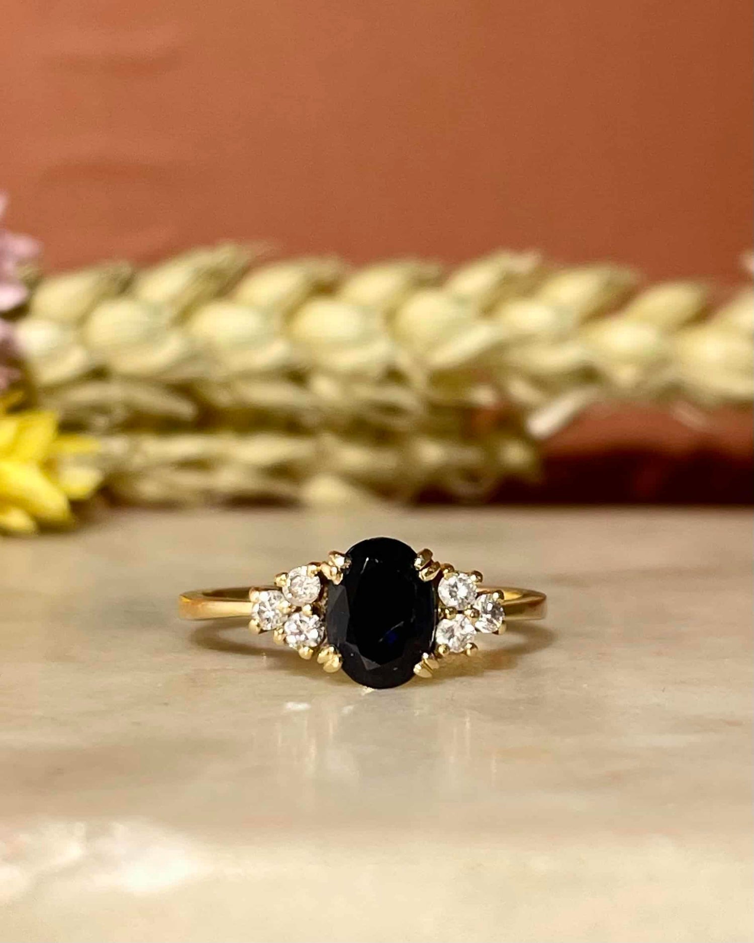 Bague Trilogie Saphir 1 carat &amp; Diamants &quot;Katerina&quot;