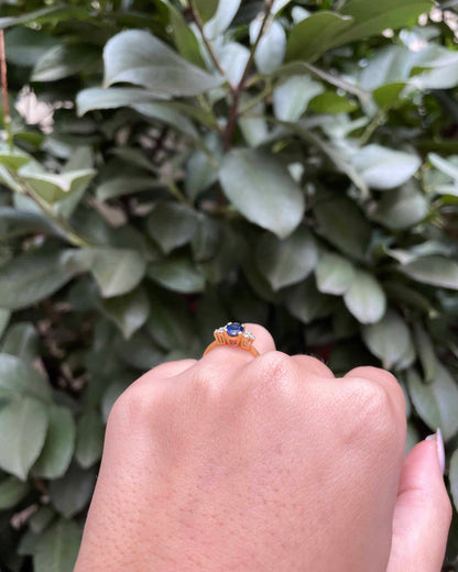 Bague Trilogie Saphir 1 carat &amp; Diamants &quot;Katerina&quot;