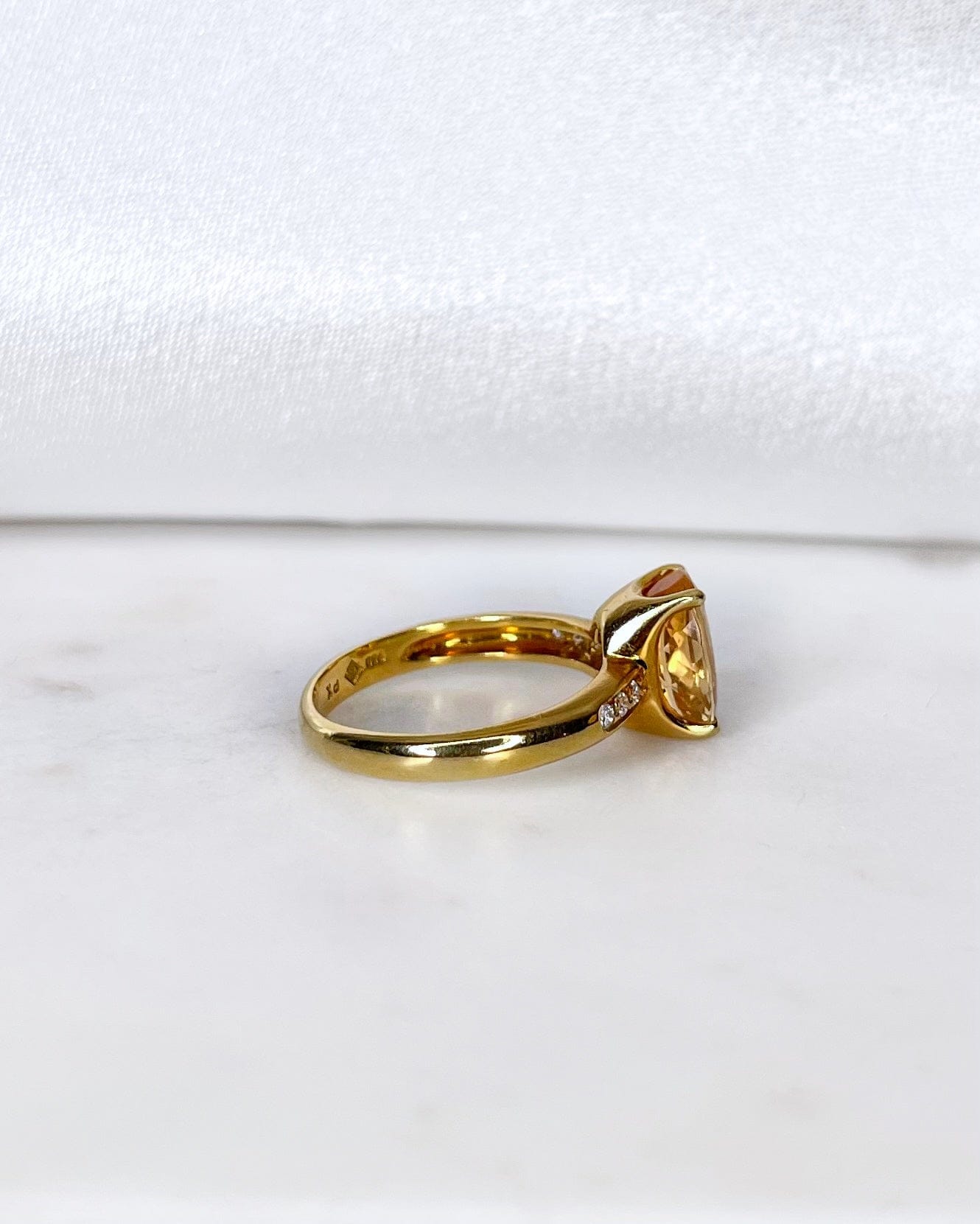 Trilogie Topaze Jaune 3.15 carats &amp; Diamants "Isadora" - Elliade Paris
