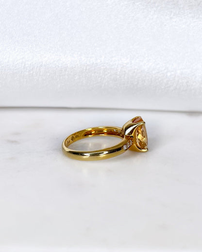 Trilogie Topaze Jaune 3.15 carats &amp; Diamants &quot;Isadora&quot; - Elliade Paris