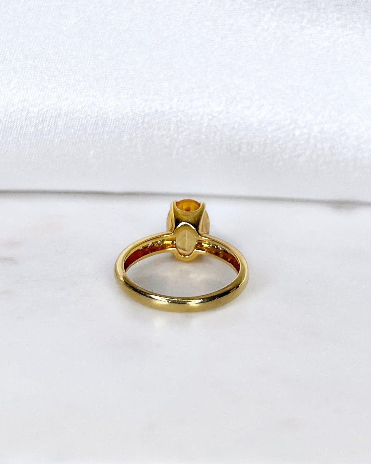 Trilogie Topaze Jaune 3.15 carats &amp; Diamants "Isadora" - Elliade Paris