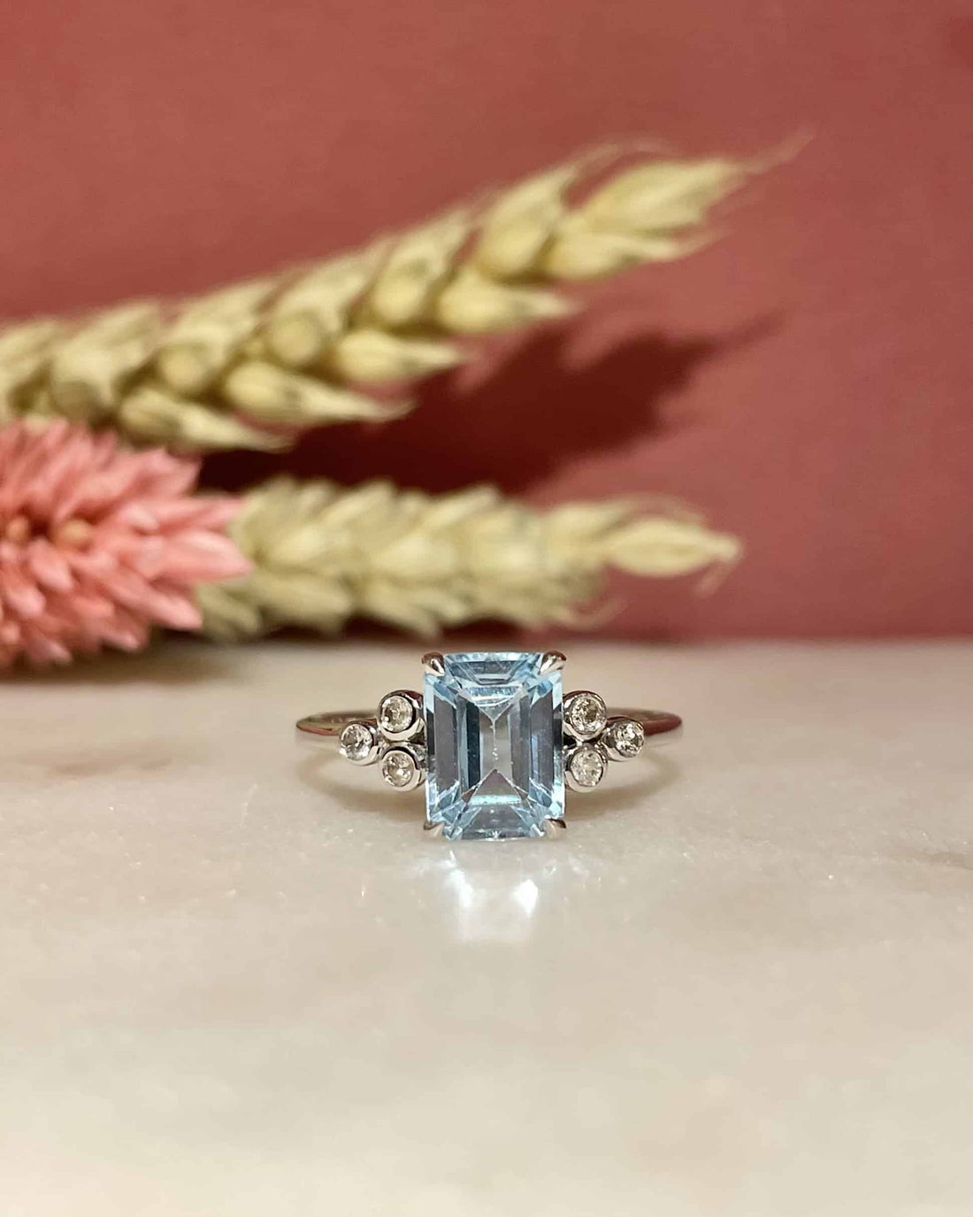 Bague Trilogie Topaze 2 carats &amp; Diamants &quot;Noah&quot;