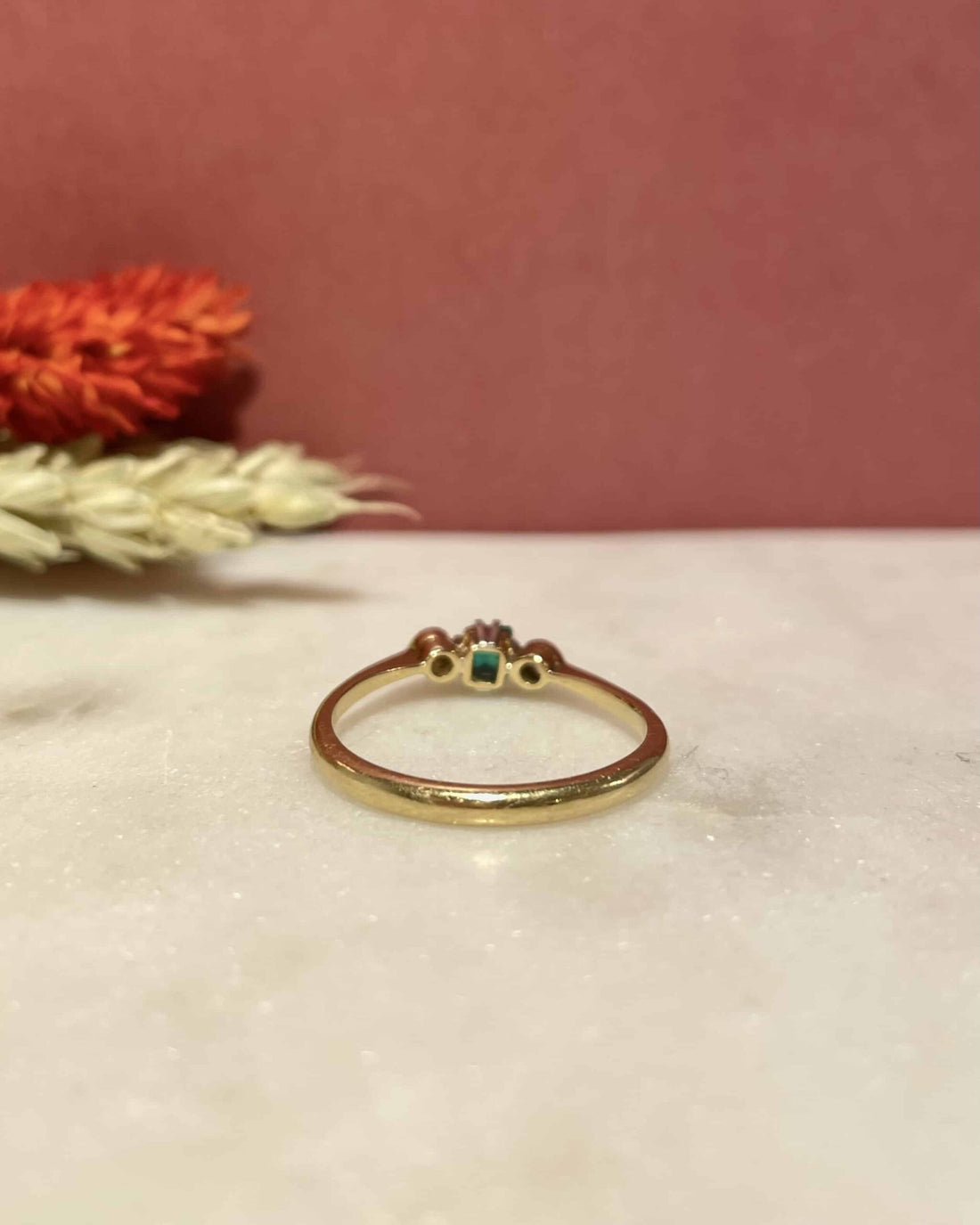 Bague Trilogie Emeraude 0.30 carat &amp; Diamants &quot;Irene&quot;