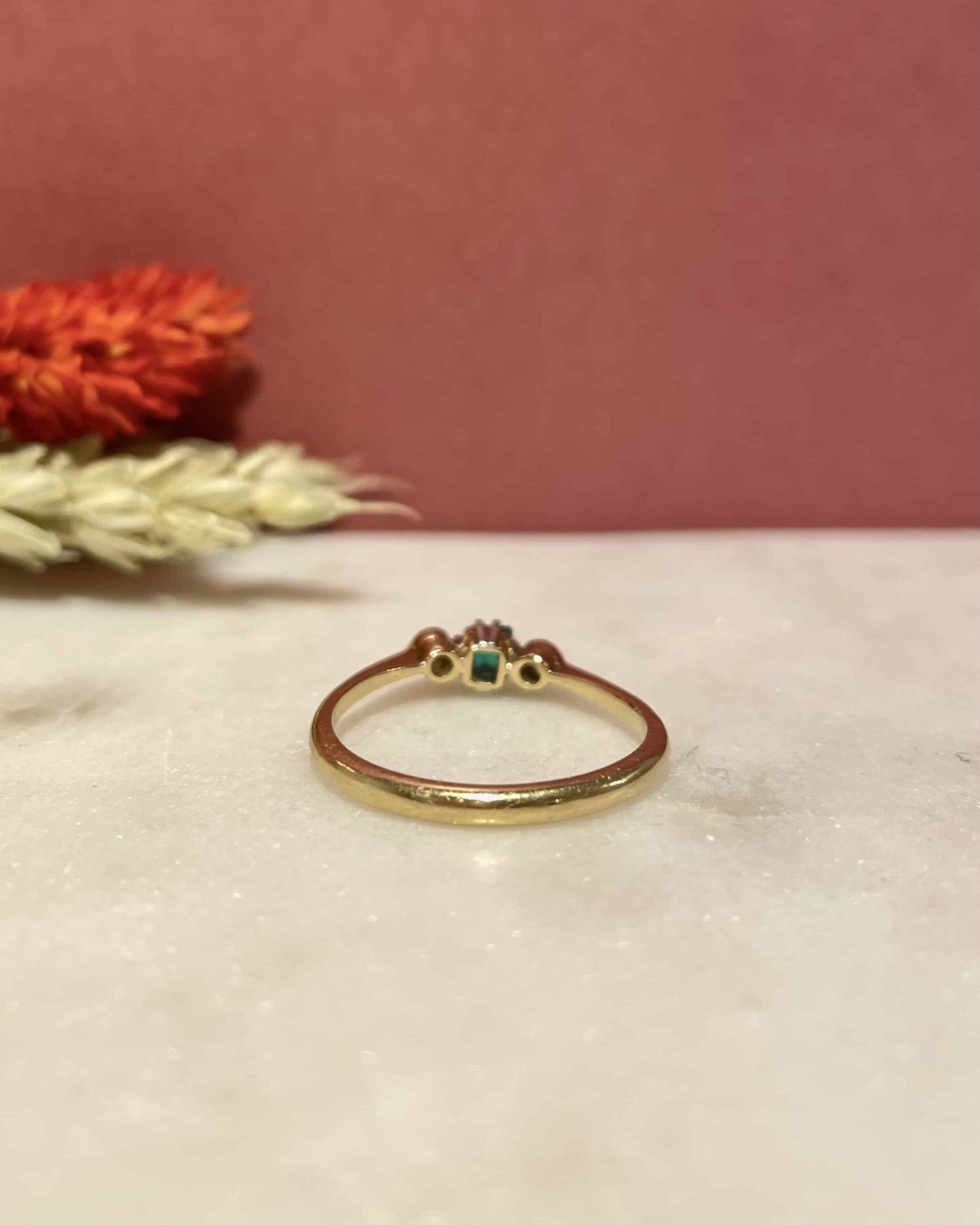 Bague Trilogie Emeraude 0.30 carat &amp; Diamants &quot;Irene&quot;