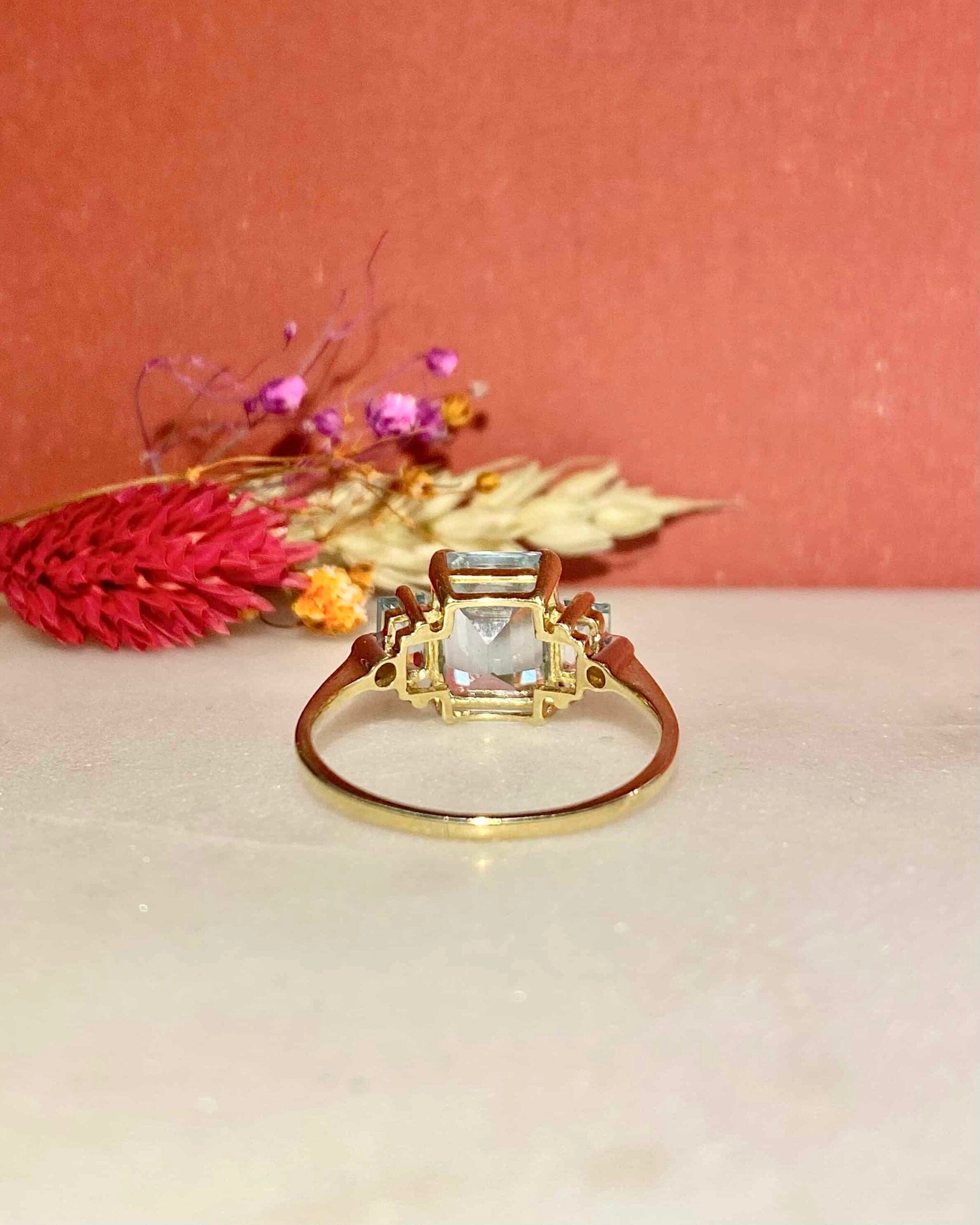 Bague Trilogie Topazes 5.66 Carats &amp; Diamants "Françoise" - Elliade Paris