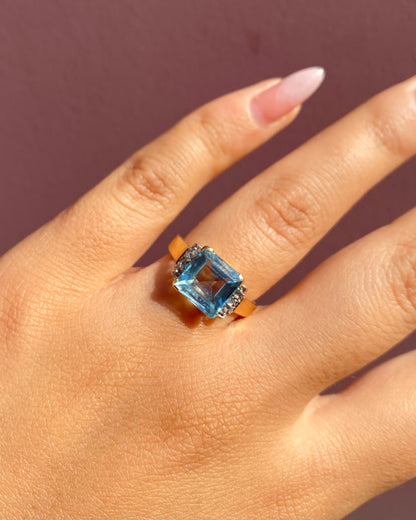 Bague Trilogie Aigue-Marine 2.76 carats &amp; Diamants &quot;Valéone&quot;