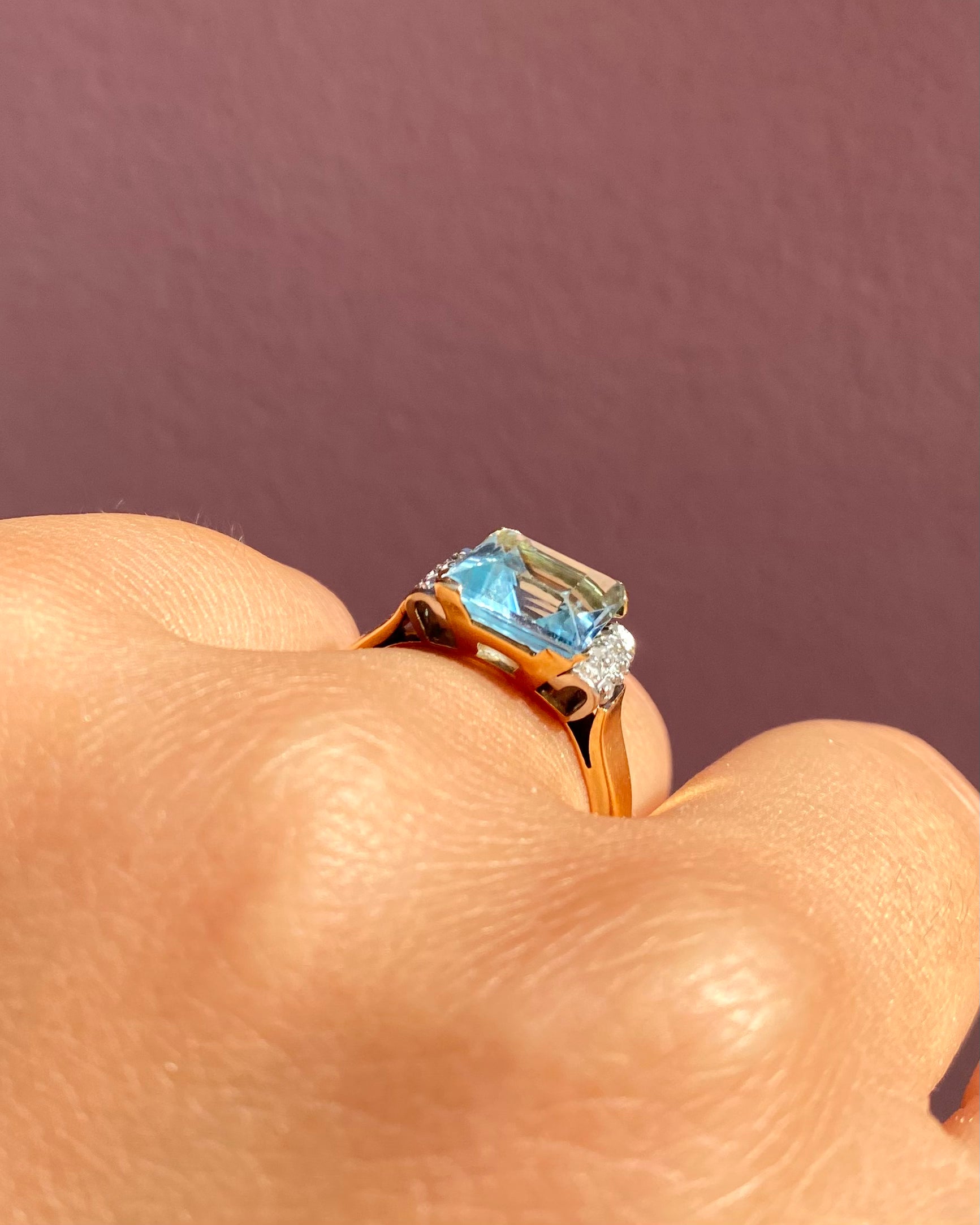 Bague Trilogie Aigue-Marine 2.76 carats &amp; Diamants &quot;Valéone&quot;