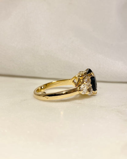 Bague Trilogie Saphir 3.40 carats &amp; Diamants &quot;Erika&quot;