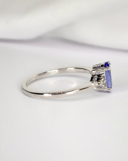Bague Trilogie Tanzanite 1.20 carat &amp; Diamants "Carolina"