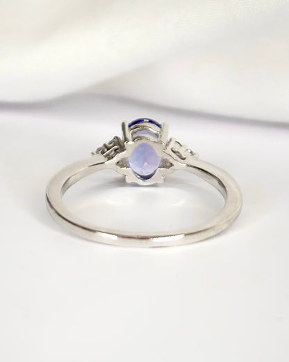 Bague Trilogie Tanzanite 1.20 carat &amp; Diamants "Carolina"