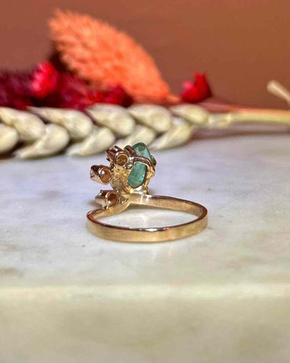 Bague Émeraude &amp; Diamants Vintage &quot;Karine&quot;