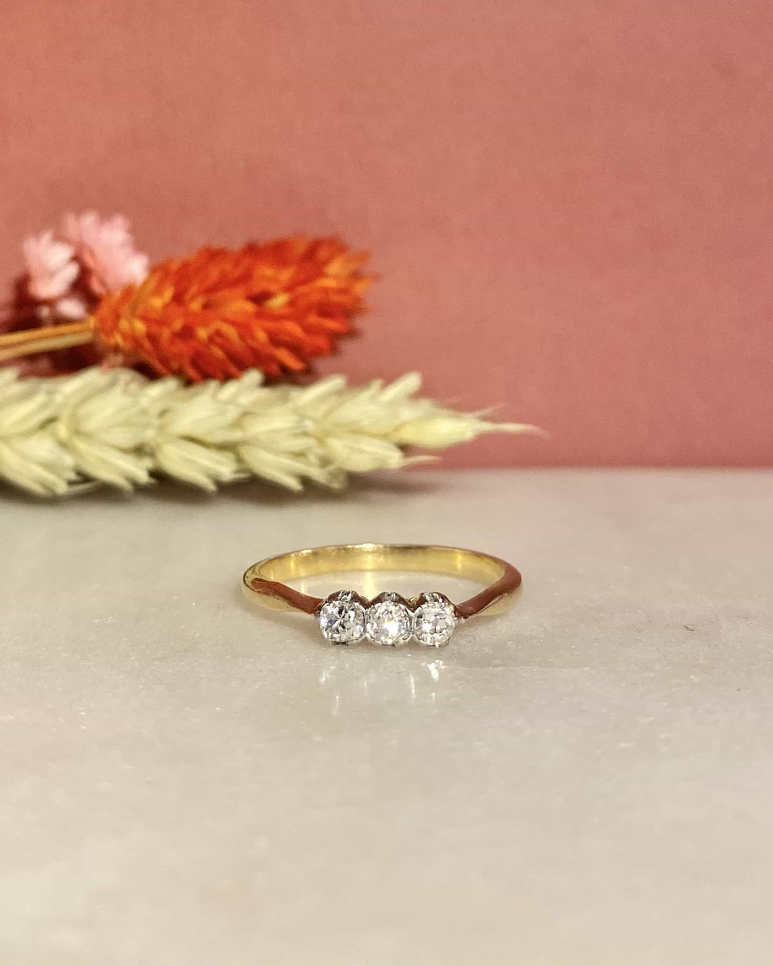 Bague vintage Trilogie Diamants &quot;Cassie&quot;