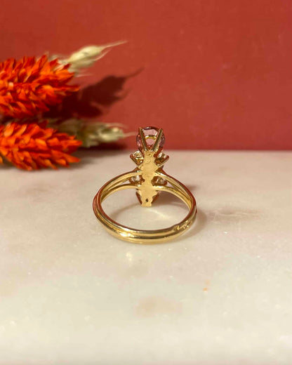 Bague Marquise Tourmalines Roses 2.70 carats et Diamants &quot;Rosalia&quot;